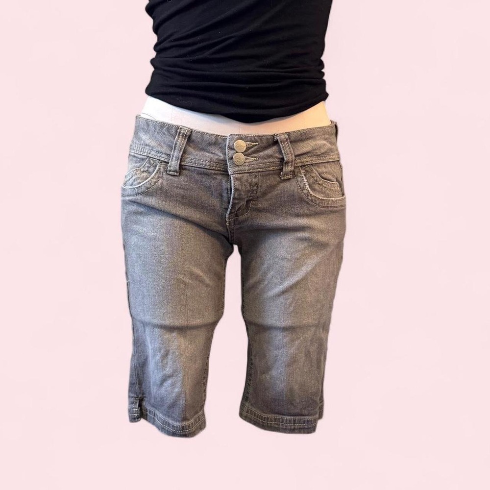 Vintage Bongo grey wash low rise denim capri jeans